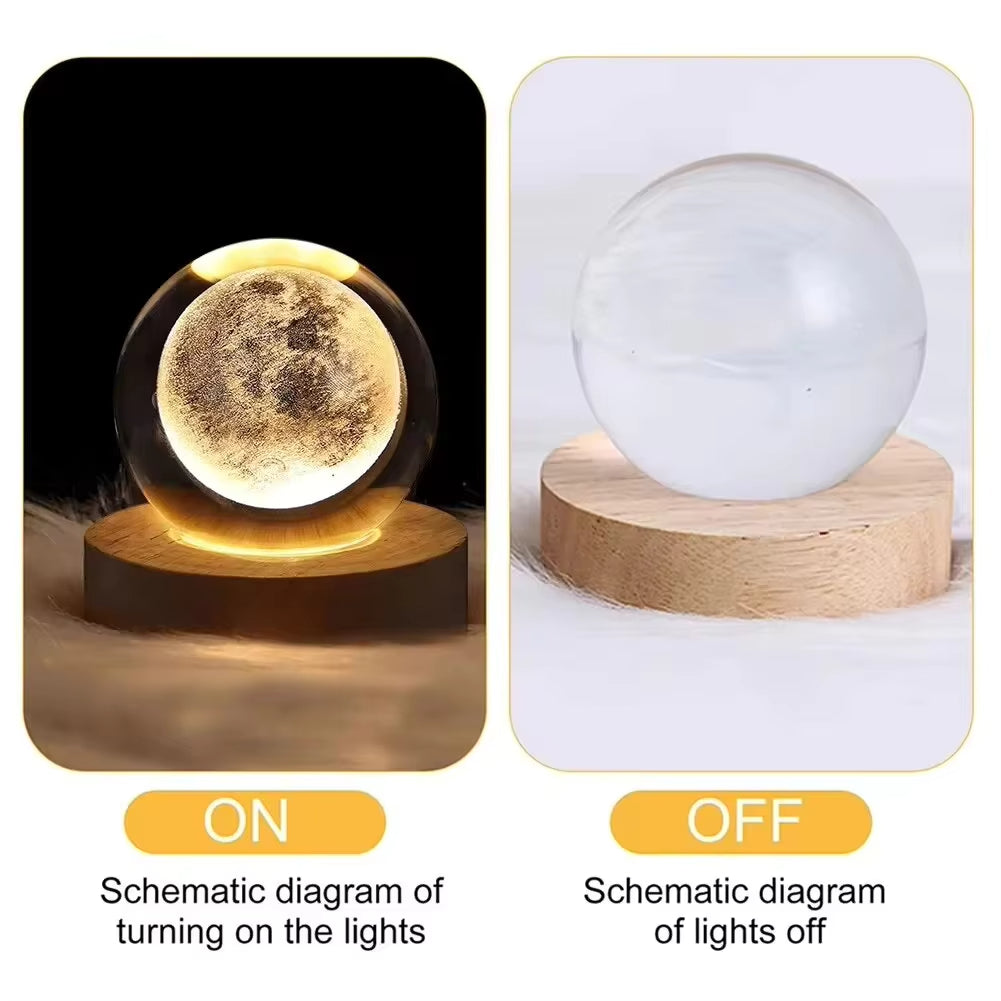 Crystal Ball Lamp with Galaxy and Planetary Projections