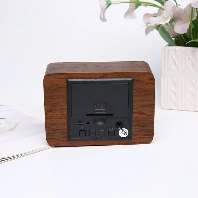 LED Wooden Alarm Clock