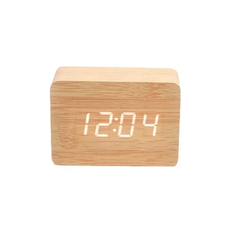 LED Wooden Alarm Clock