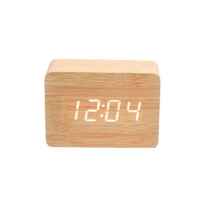 LED Wooden Alarm Clock